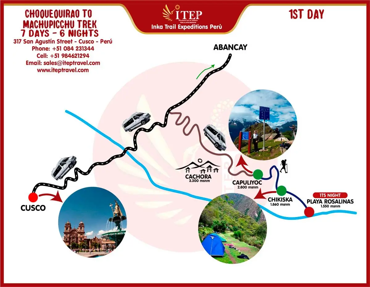 MAPA DE CHOQUEQUIRAO TOUR TO MACHU PICCHU IN 7D/6N