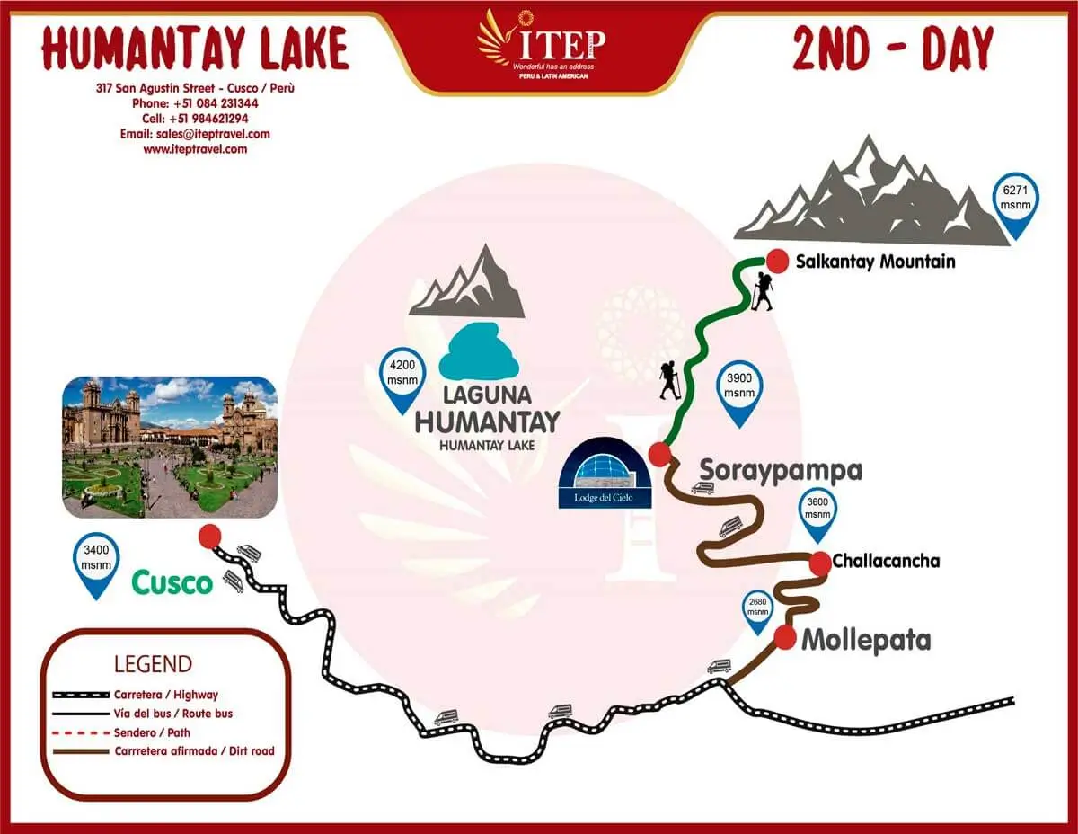 MAPA DE LAGUNA HUMANTAY TREKKING 2 DIAS 1 NOCHE